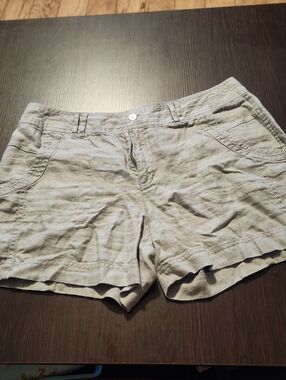 INC International Concepts Light Gray Linen-Blend Bermuda Shorts